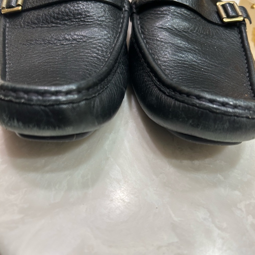 Gucci Leather Slippers / Slides, black, buckle detail, 110104, Size 8 - Picture 9 of 14